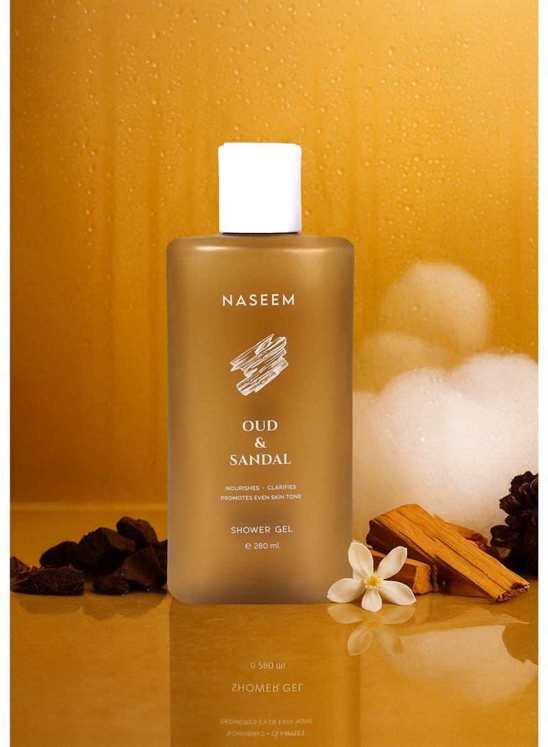 Naseem Oud & Sandal Shower Gel For Men & Women - 280ML - Image 3